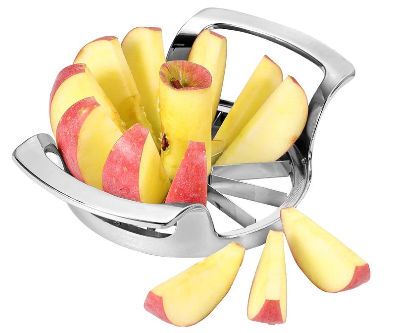 Obsoorth Apple Slicer with 12 Blades Extra Large Heavy Duty Stainless Steel Apple Corer, Dishwasher Safe Easy to Use Sharp Apple Slicer and Corer for Vegetables, Fruit and Pineapple - Image 1