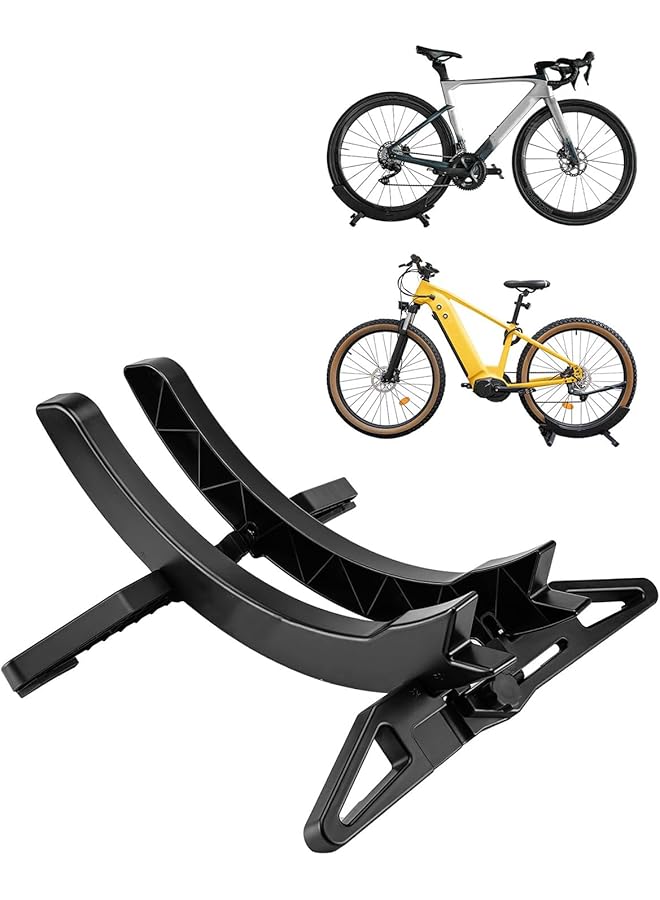 erorex Bicycle Floor Parking Rack Stand for 26-80mm Wide Tires, Fits Road and Mountain Bikes, Indoor/Outdoor Storage and Repair Bike Rack for Garage - Image 1