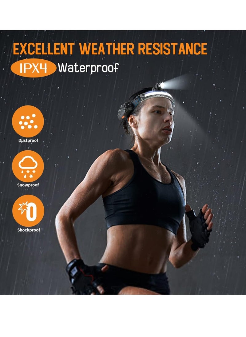 Yuwell - LED Headlamp Rechargeable COB Camping Headlamp Zoomable Headlight With Motion Sensor Weatherproof 6 Lighting Mood Waterproof Head Lamp Flashlight For Camping Hiking, Running, Cycling - Image 1