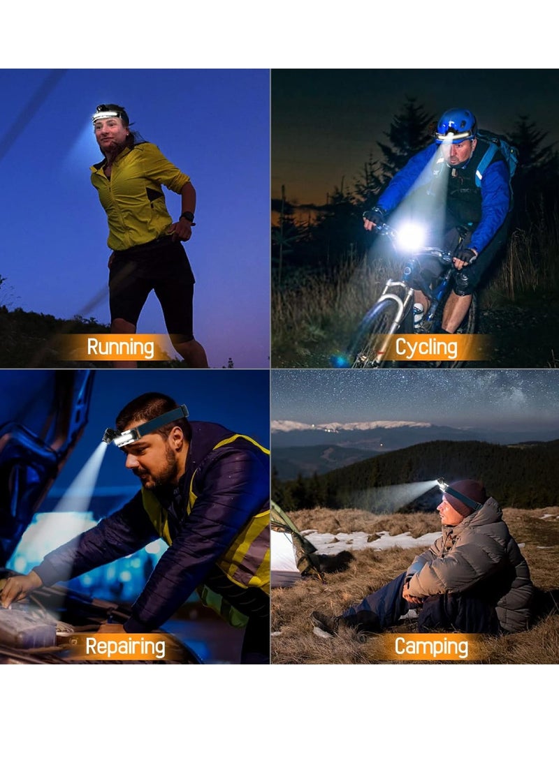 Yuwell - LED Headlamp Rechargeable COB Camping Headlamp Zoomable Headlight With Motion Sensor Weatherproof 6 Lighting Mood Waterproof Head Lamp Flashlight For Camping Hiking, Running, Cycling - Image 1