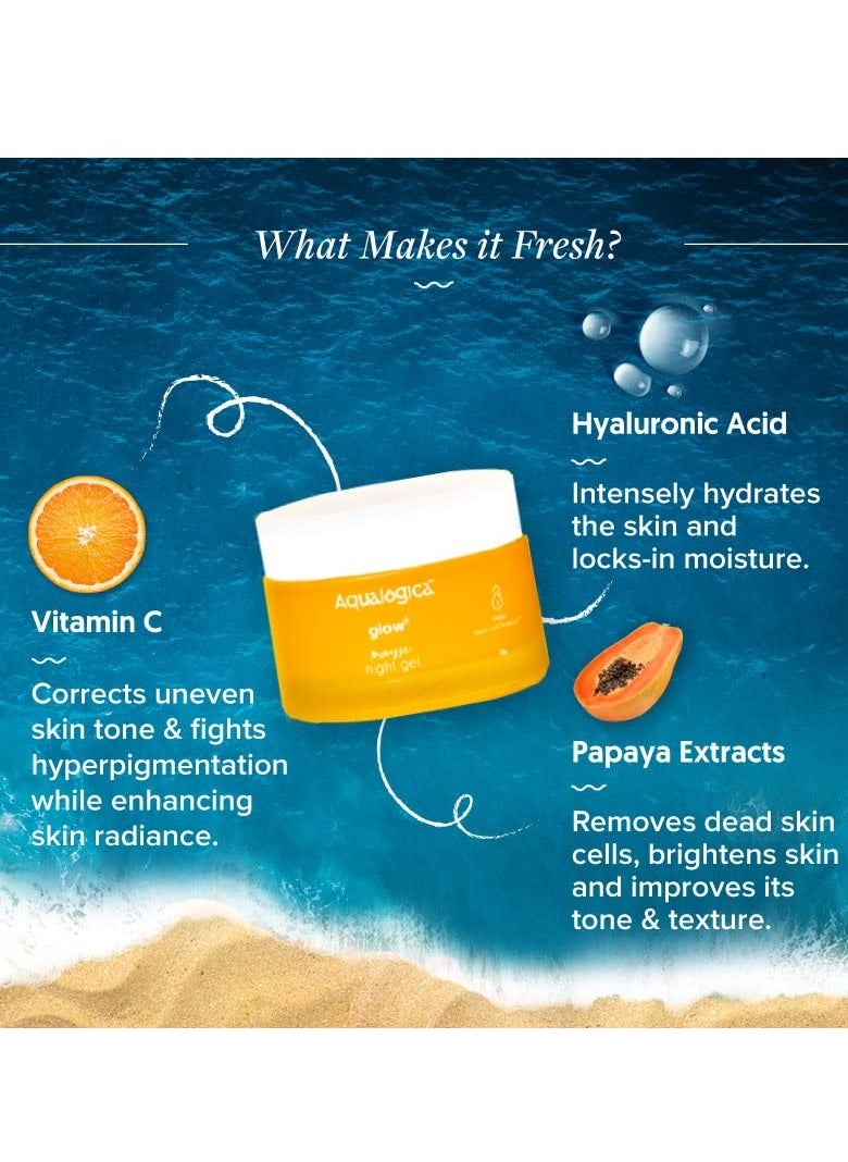 Aqualogica Aqualogica Vitamin C Night Gel with Papaya for Pigmentation Dark Spots 50g  - Image 4
