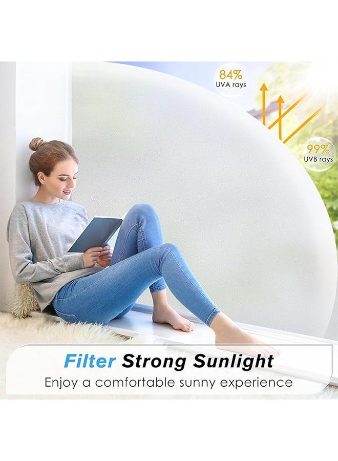Privacy Glass Window Film 30 x 300cm, Self Adhesive Frosted Opaque Window Sticker, Anti UV Privacy Films, Static Cling Reusable Glass Stickers for Home Office Bathroom - Image 2