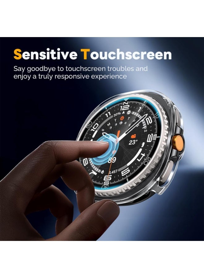 Samsung Galaxy Watch8 Classic Screen Protector Case Accessories, Protective Face Cover, Hard Bumper Built-in Tempered Glass Film - Image 5