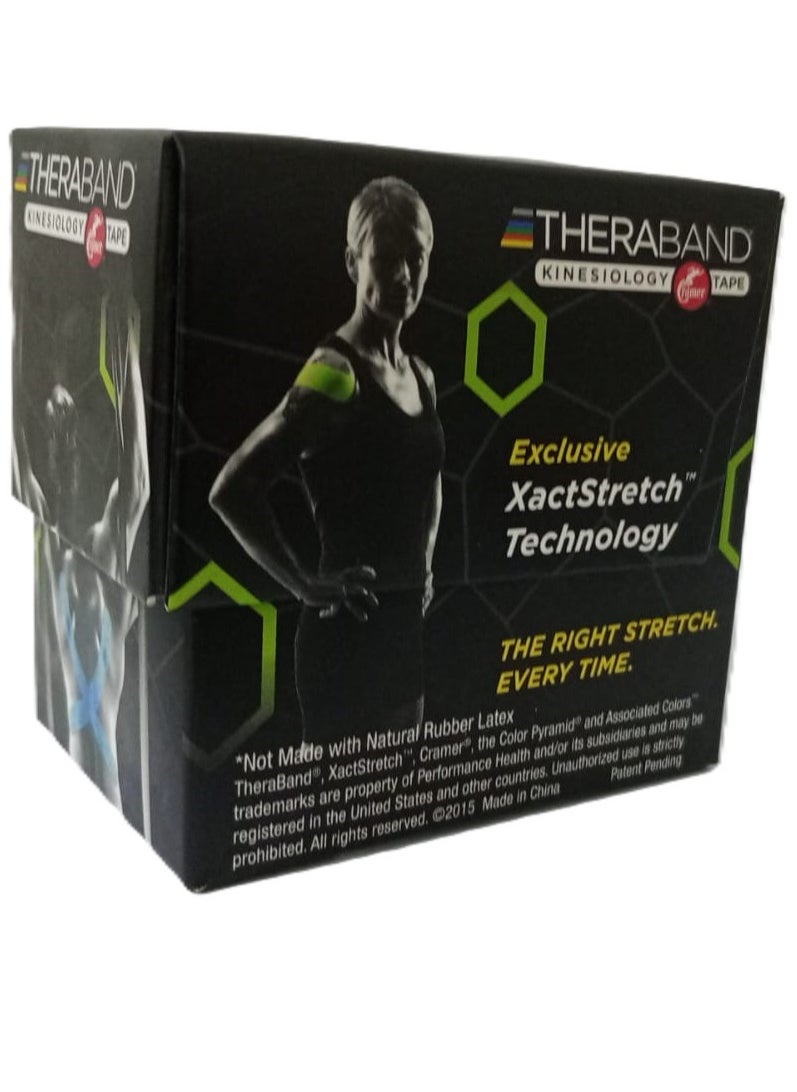 Kinesiology Tape Waterproof Physio Tape for Pain Relief Muscle and Joint Support, Standard Roll with Xact Stretch Application Indicators (Beige)