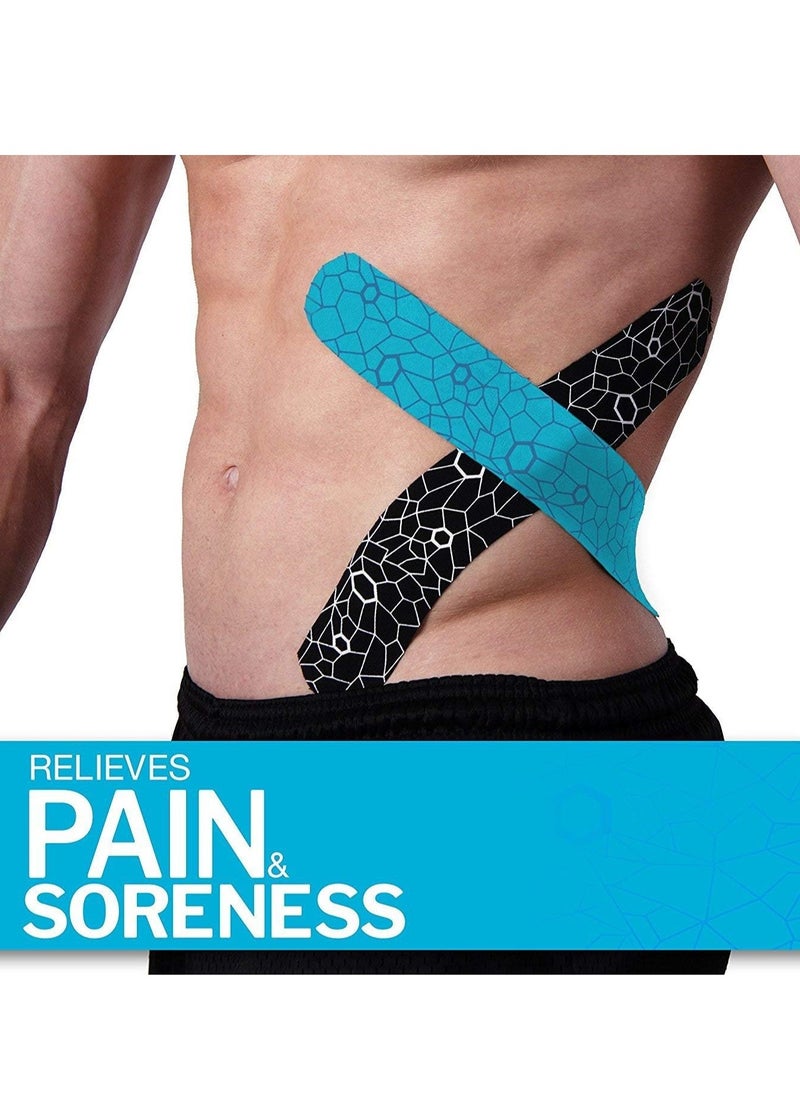 Kinesiology Tape Waterproof Physio Tape for Pain Relief Muscle and Joint Support, Standard Roll with Xact Stretch Application Indicators (Beige)