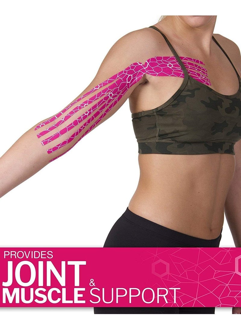 Kinesiology Tape Waterproof Physio Tape for Pain Relief Muscle and Joint Support, Standard Roll with Xact Stretch Application Indicators (Beige)