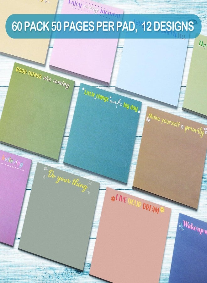 Zonon 60 Pcs Inspirational Sticky Notes 3 x 3 Inch Motivational Fun Notepads Gifts for Teacher Student Office Nurse Coworkers Positive Christmas Appreciation Supplies(Colorful) - Image 3