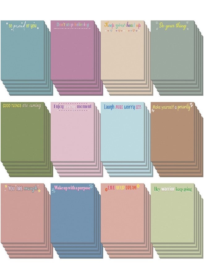 Zonon 60 Pcs Inspirational Sticky Notes 3 x 3 Inch Motivational Fun Notepads Gifts for Teacher Student Office Nurse Coworkers Positive Christmas Appreciation Supplies(Colorful) - Image 1