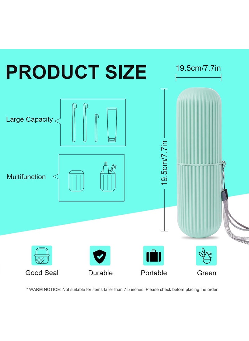 UCEC UCEC Toothbrush Travel Case Portable Travel Toothbrush Holder Cade for Camping Traveling Home School Business Bathroom 4 Pack Green Pink Grey White  - Image 2