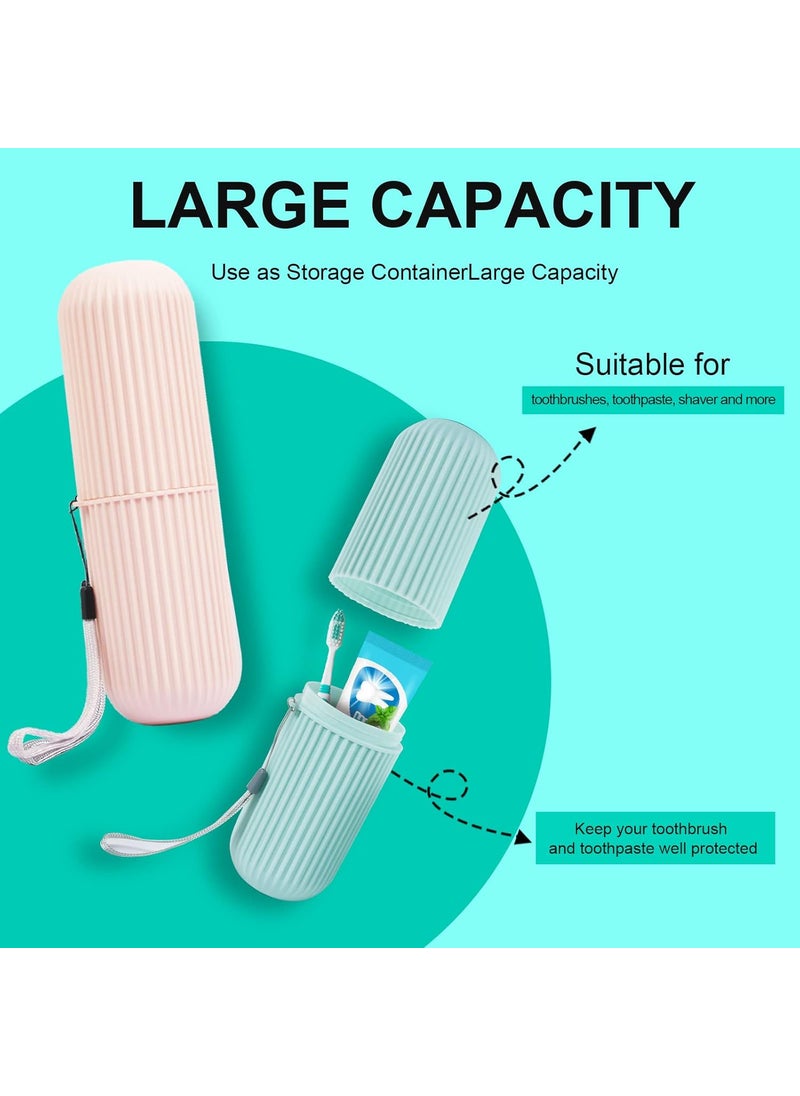 UCEC UCEC Toothbrush Travel Case Portable Travel Toothbrush Holder Cade for Camping Traveling Home School Business Bathroom 4 Pack Green Pink Grey White  - Image 3