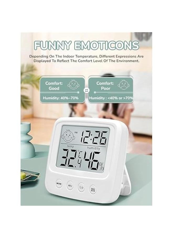Generic Digital Alarm Clock, Large Color Display Digital Desk Clock with Indoor Temperature and Humidity, High Accuracy Atomic Clock Humidity Meter Thermometer with Nightlight  - Image 3