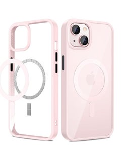 ten.tech Transparent magnetic protection case compatible with MagSafe for iPhone 13 English mobile phone, anti-shocks and scratches (Pink) Silicone back cover by Ten Tech  - Image 1