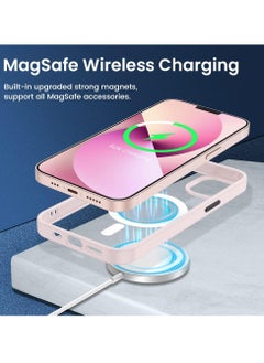 ten.tech Transparent magnetic protection case compatible with MagSafe for iPhone 13 English mobile phone, anti-shocks and scratches (Pink) Silicone back cover by Ten Tech  - Image 2