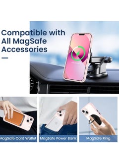 ten.tech Transparent magnetic protection case compatible with MagSafe for iPhone 13 English mobile phone, anti-shocks and scratches (Pink) Silicone back cover by Ten Tech  - Image 3