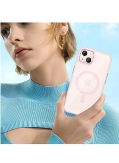 ten.tech Transparent magnetic protection case compatible with MagSafe for iPhone 13 English mobile phone, anti-shocks and scratches (Pink) Silicone back cover by Ten Tech  - Image 4
