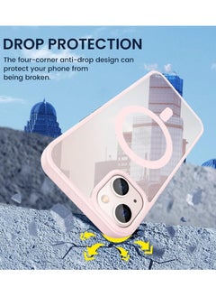 ten.tech Transparent magnetic protection case compatible with MagSafe for iPhone 13 English mobile phone, anti-shocks and scratches (Pink) Silicone back cover by Ten Tech  - Image 5