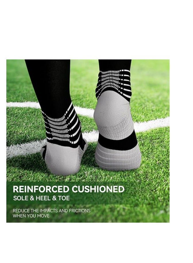 SYOSI Soccer Socks, Knee High Soccer Socks Team Sport Cushion Athletic Socks for Kids Youth Adult, Wicking Anti-Slip Football Baseball Softball for Men Women Boys Girls, 2 Packs (One size fits all)  - Image 3