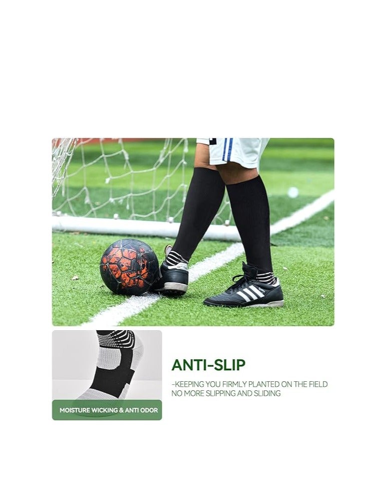 SYOSI Soccer Socks, Knee High Soccer Socks Team Sport Cushion Athletic Socks for Kids Youth Adult, Wicking Anti-Slip Football Baseball Softball for Men Women Boys Girls, 2 Packs (One size fits all)  - Image 5