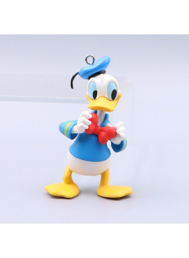 Hot Mouse Pluto Donald Duck U-button Doll Car Keychain Bag Accessories Pendant-color:Standing Donald Duck With Sheep Eyes  - Image 1
