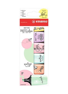 STABILO Highlighter Pen - STABILO Boss Mini Pastellove - Wallet Of 6 (Assorted Colours) Pack Of 6  - Image 1