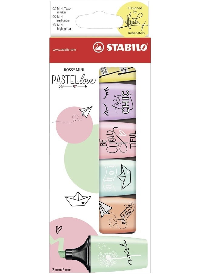 STABILO قلم تحديد - STABILO Boss Mini Pastellove - مجموعة من 6 أقلام (ألوان متنوعة)  - Image 2