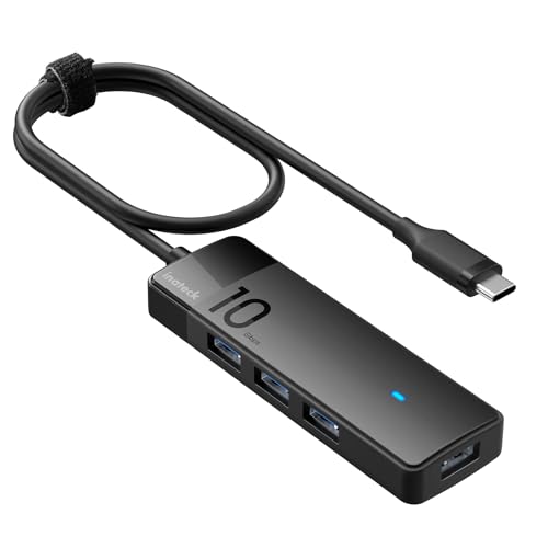 Inateck USB C Hub, USB 3.2 Gen 2 USB C Hub with 4 USB A Ports, 10Gbps, 1.6 ft Cable, Compatible with windows7/8/10/11, Linux, Mac OS HB2025C - Image 1