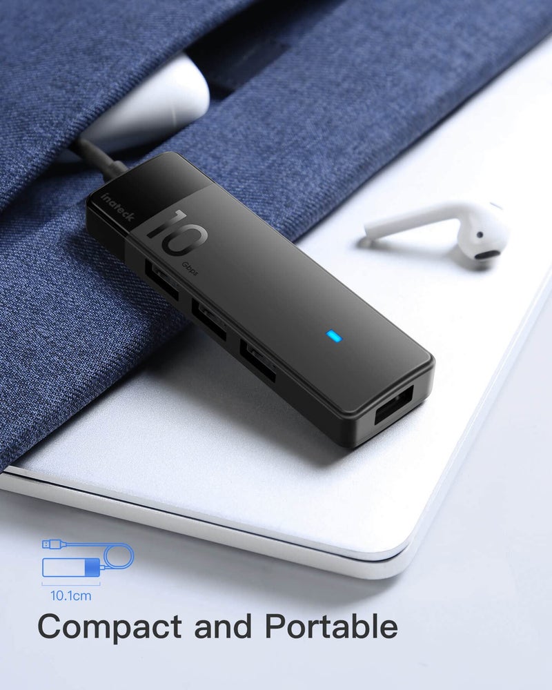 Inateck USB C Hub, USB 3.2 Gen 2 USB C Hub with 4 USB A Ports, 10Gbps, 1.6 ft Cable, Compatible with windows7/8/10/11, Linux, Mac OS HB2025C - Image 3