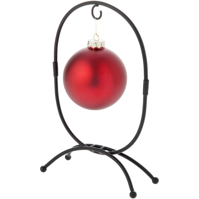 Bard's Oval Shaped Black Wrought Iron Ornament Stand, 11" H x 7.25" W x 7.25" D - Image 2