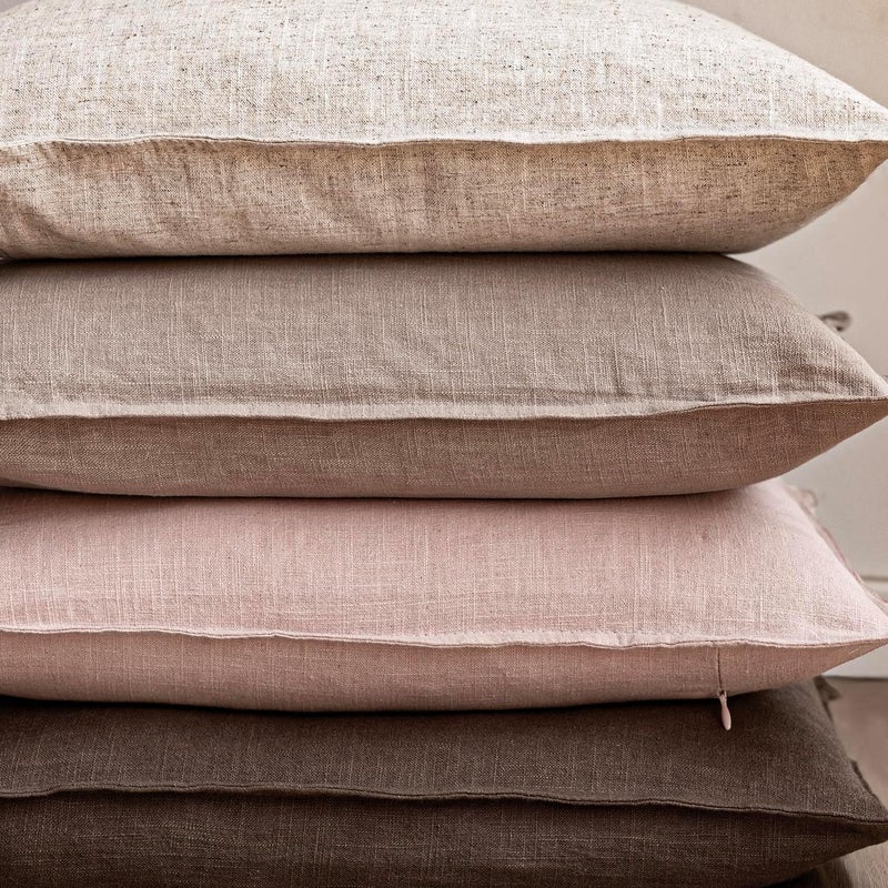 Foindtower Pack of 2, Decorative Linen Solid Throw Pillow Covers Soft Accent Cushion Case Boho Farmhouse Pillowcase for Bed Chair Couch Sofa Bedroom Living Room Home Decor 20 x 20 Inch Light Pink - Image 5
