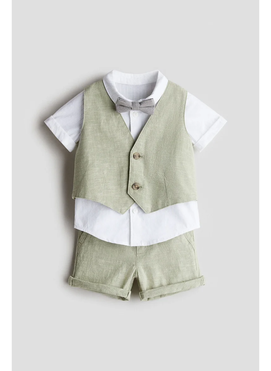 H&M 4-Piece Linen-Blend Dressy Set