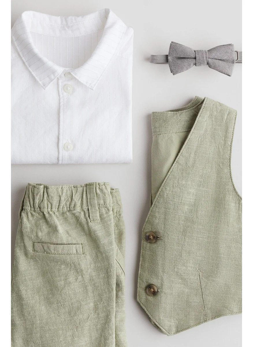 H&M 4-Piece Linen-Blend Dressy Set