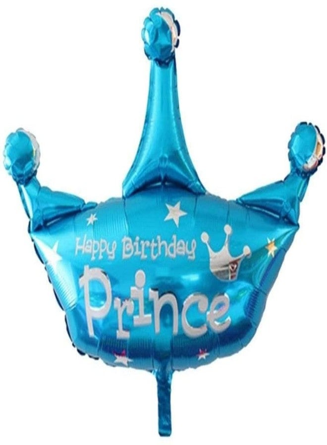 Fun Affairs Blue Prince Theme Birthday Decoration for Kids Balloon Bouquet Happy Birthday Party Crown Helium Foil Balloon Birthday Kids Item First Birthday Decoration - Pack of 5 - Image 2