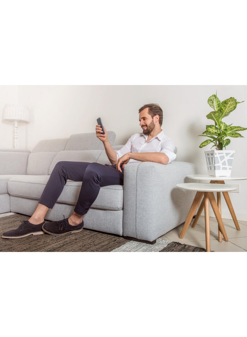 أيدل وعاء زهور بلاستيكي مزخرف كوادرو 17 - مزرعة ذاتية السقي للداخل والخارج للمنزل، والشرفة، والحديقة، والمكتب - ألوان متعددة - صنع في إيطاليا - بواسطة إيديل - Image 2