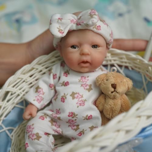 Mire & Mire Reborn Baby Dolls 7 Inch Girl Mini Silicone Baby Realistic Baby Dolls Silicone Full Body - Image 5