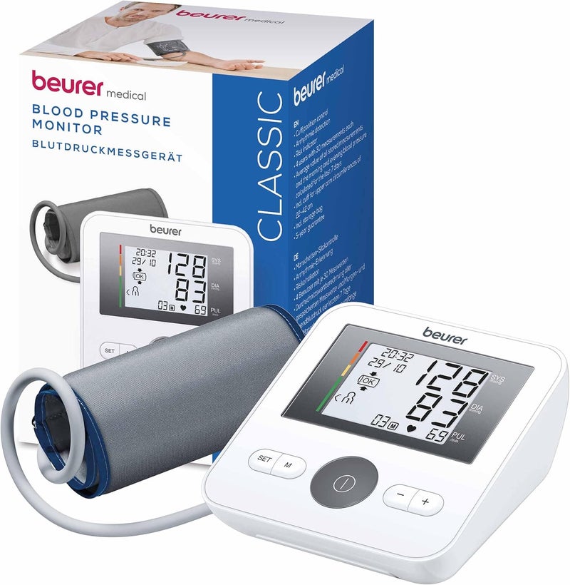 Beurer BM27 Automatic Blood Pressure Monitor Clinically Validated Blood Pressure Machine with Arrhythmia Detection ColourCoded Risk Indicator according to WHO standards XL UpperArm Cuff - Image 1