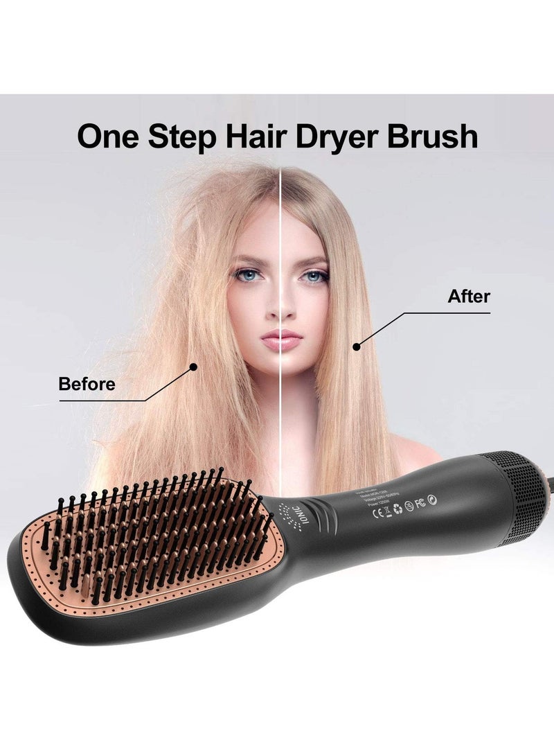 DubaiGallery 2 In 1 Professional Hair Dryer Brush Negative Ion Blow Dryer Straightening Brush Hot Air Styling Comb Electric Hair Straightener Styler - Image 4