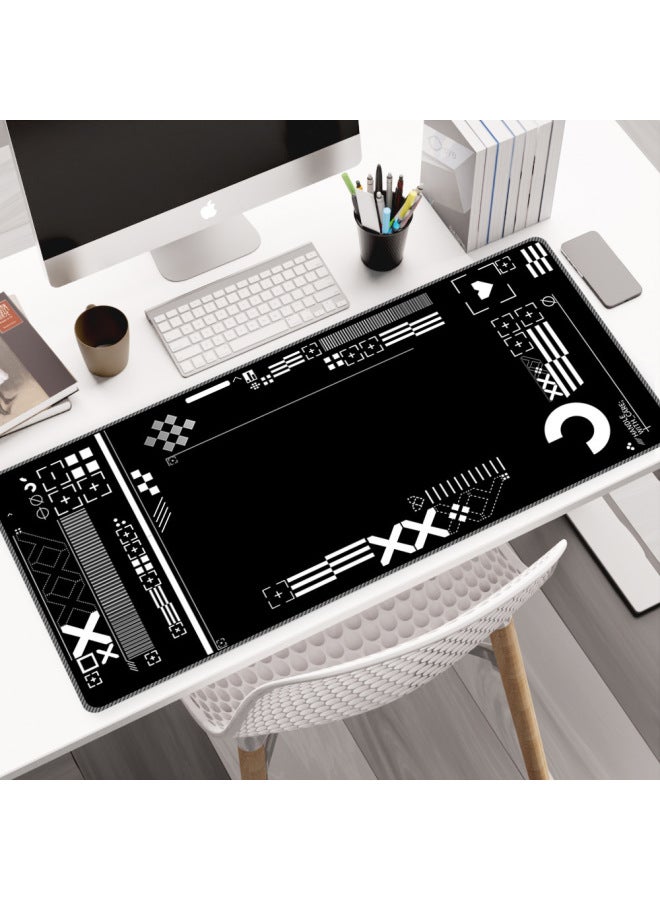 Printing Set Csgo Mouse Pad Super Large E-sports Game Special Desktop Pad Fine Face Lock Edge Thickened Keyboard Pad-color:400*800*2-pattern:Pure Black Print  - Image 1
