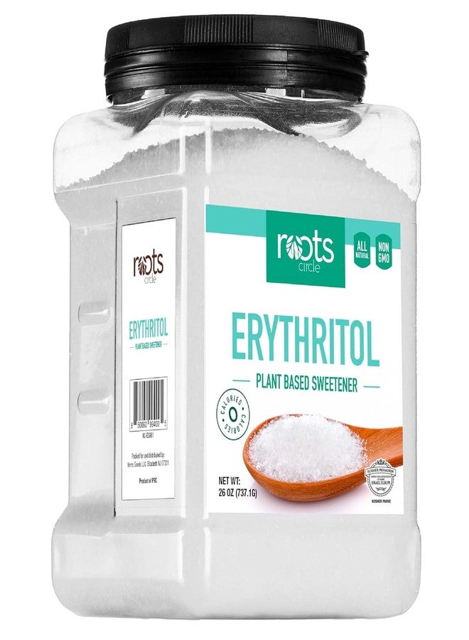 Roots Circle Premium Erythritol Sweetener - Zero Calorie Plant-Based Sugar Alternative for Baking & Sweetening - All-Natural, Keto Friendly, OU Kosher, Non-GMO, Gluten-Free 26 ounces - Image 1