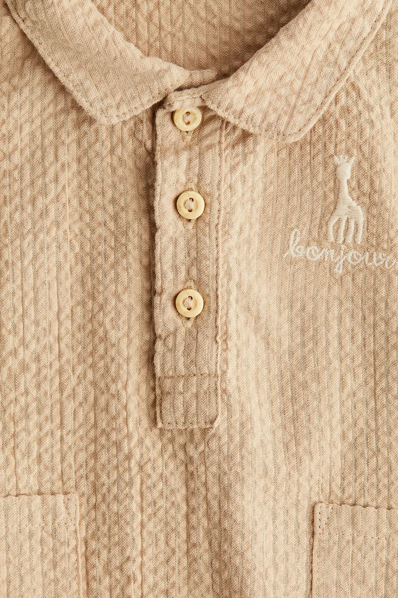 اتش اند ام Cotton seersucker romper suit