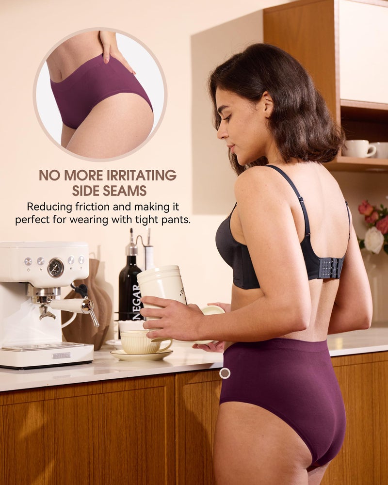 BAMBOO COOL Women's Underwear High Waisted Brief Ladies Seamless Panties Moisture Wicking Stretchy Full Coverage - Image 3