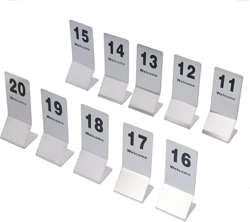 Stainless Steel Table Number Cards Double Sided 1 20 Stand For Wedding Party Decorations - Image 1