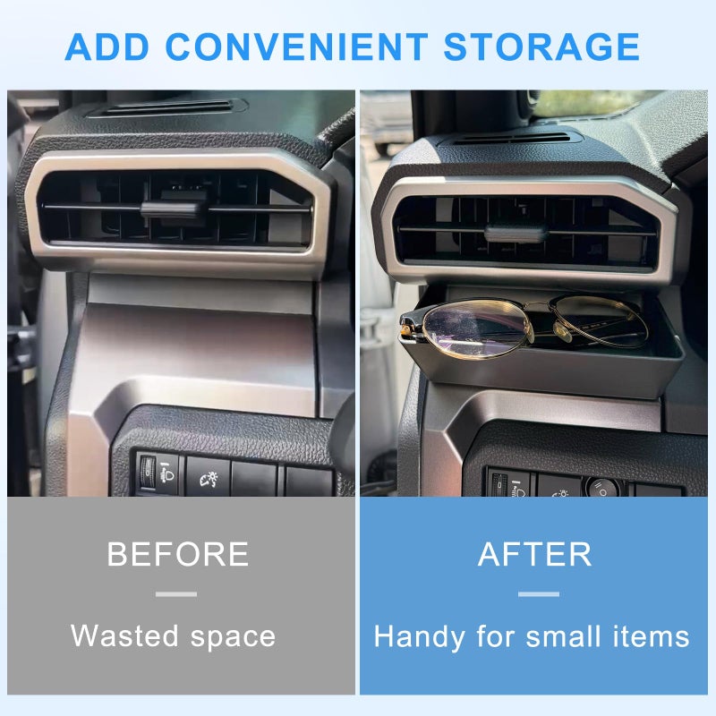 JKCOVER Driver's Air Vent Storage Tray Compatible with 2024 2025 2026 Toyota Tacoma and 2025 2026 Toyota 4Runner Accessories Driver's Side Extra Storage Organizer for Key Coin Card (Upgrade, No need for tape) - Image 2