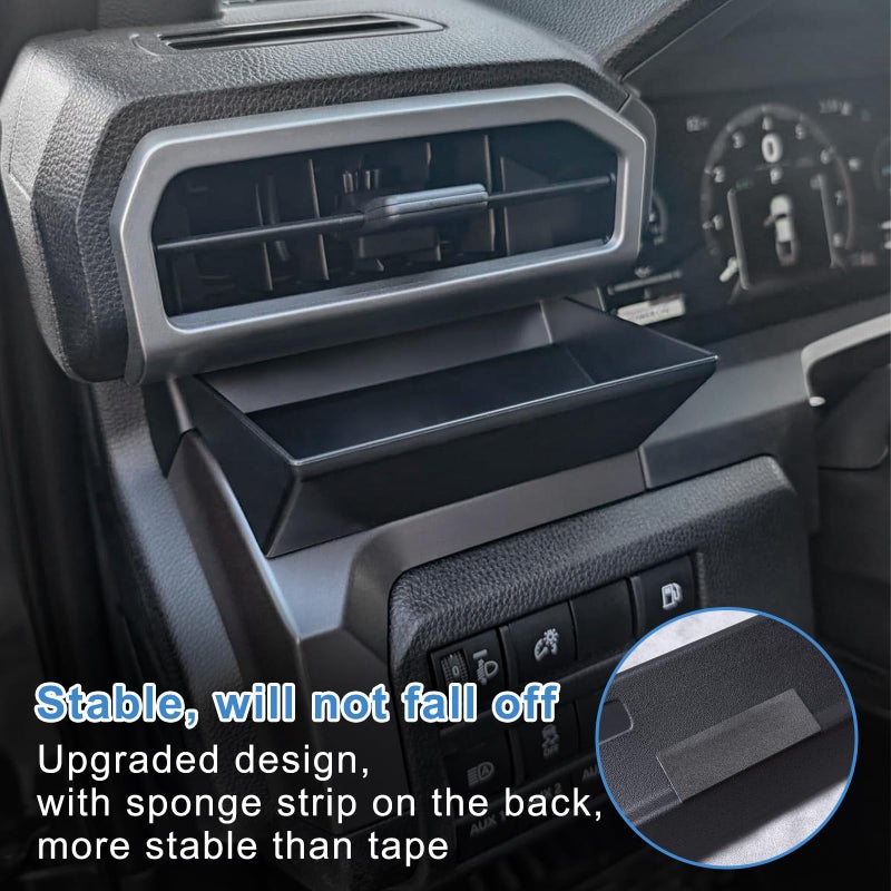 JKCOVER Driver's Air Vent Storage Tray Compatible with 2024 2025 2026 Toyota Tacoma and 2025 2026 Toyota 4Runner Accessories Driver's Side Extra Storage Organizer for Key Coin Card (Upgrade, No need for tape) - Image 5