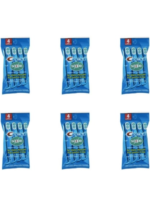 Scope Mini Brushes-Disposable Toothbrushes With Toothpaste And Pick For Work Or Travel (4 Count6 Pack (24 Brushes))