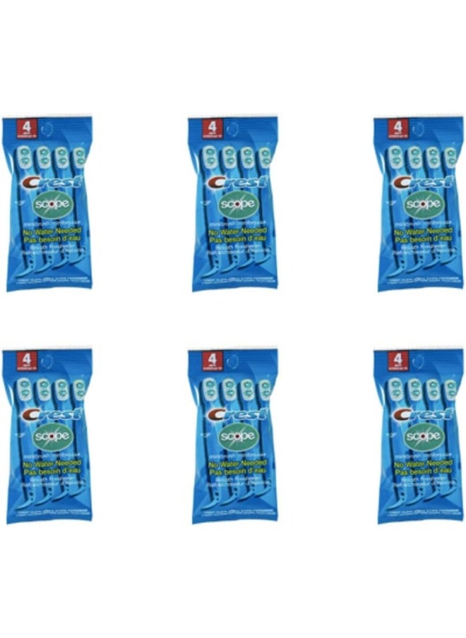 Crest Scope Mini Brushes-Disposable Toothbrushes With Toothpaste And Pick For Work Or Travel (4 Count6 Pack (24 Brushes))  - Image 1