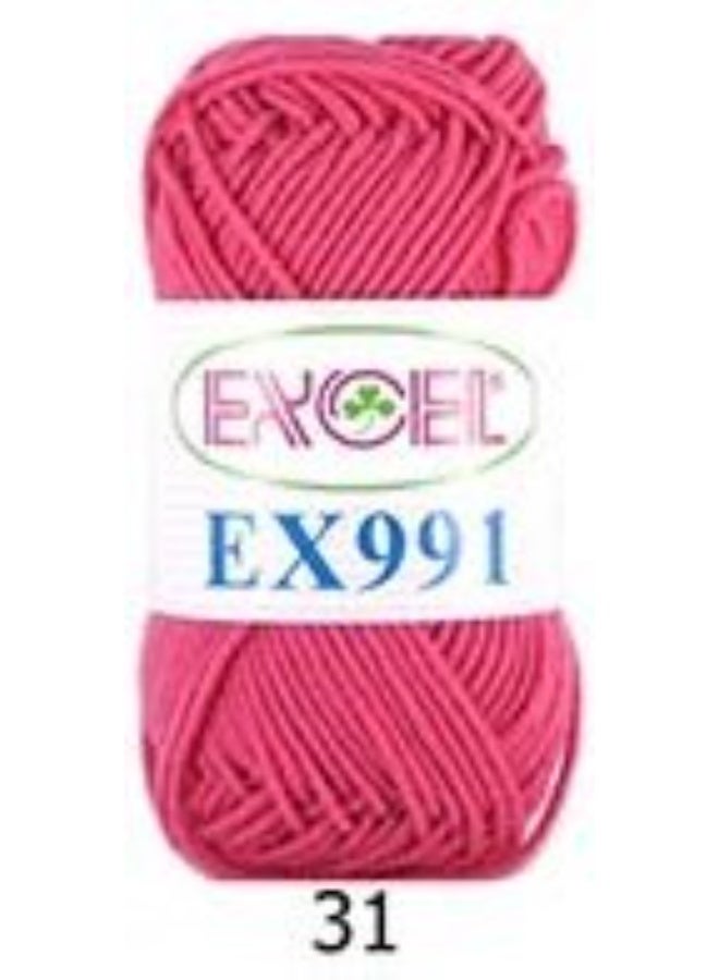 Excel EX991 Crochet Yarn Pink 31 - Image 1
