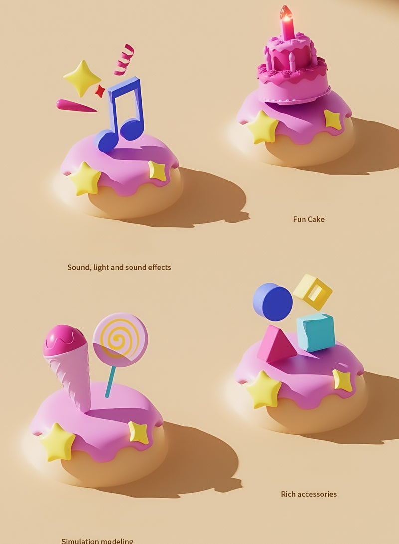 Birthday Cake Toy -DIY  Pretend Food with Lights and Music, DIY Pretend Play Cutting Food Toys, Kids Kitchen Playset with Tea Set, Educational Toys Gifts ,Pretend Play Toy,Ideal Gift for Kids Aged 3＋ - Image 5