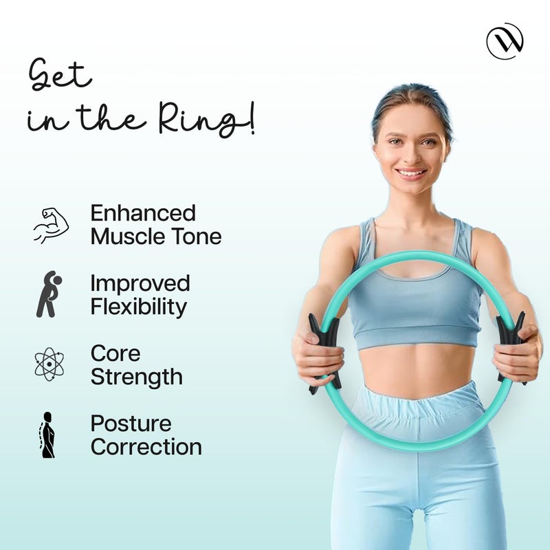 WISELIFE Pilates Ring Circle, Magic Circle Pilates Ring, Inner Thigh Exercise Equipment, Fitness Rings for Women, Thigh Master Inner Thigh Exerciser, Yoga Ring Pilates Equipment for Home Workouts - Image 4