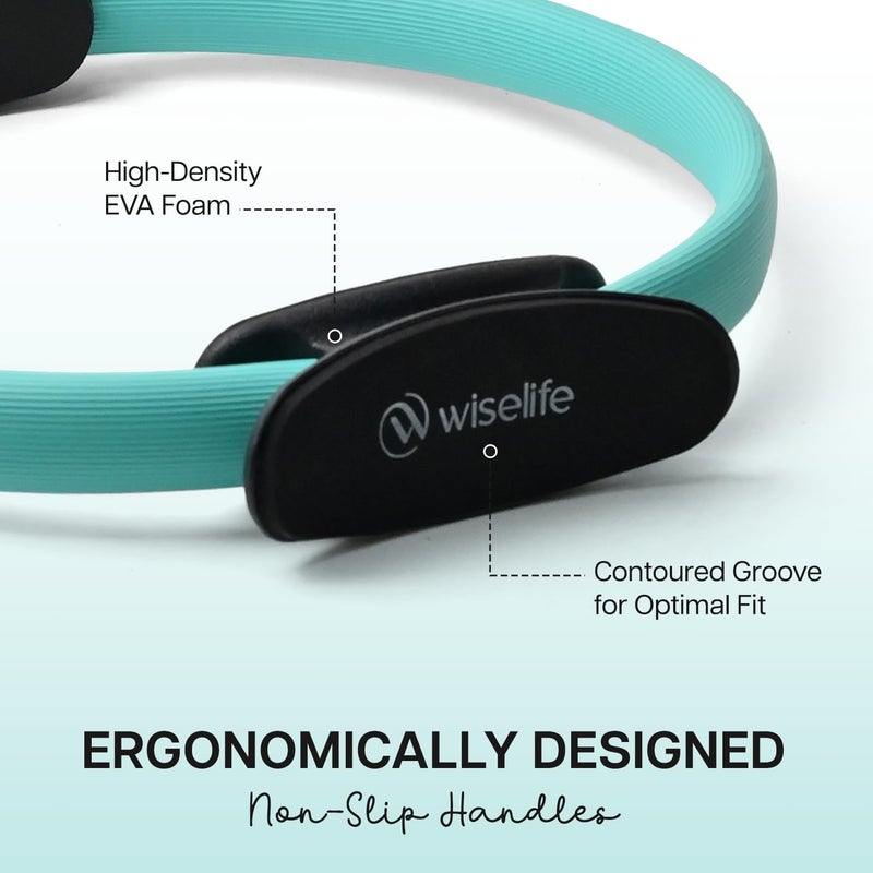 WISELIFE Pilates Ring Circle, Magic Circle Pilates Ring, Inner Thigh Exercise Equipment, Fitness Rings for Women, Thigh Master Inner Thigh Exerciser, Yoga Ring Pilates Equipment for Home Workouts - Image 3