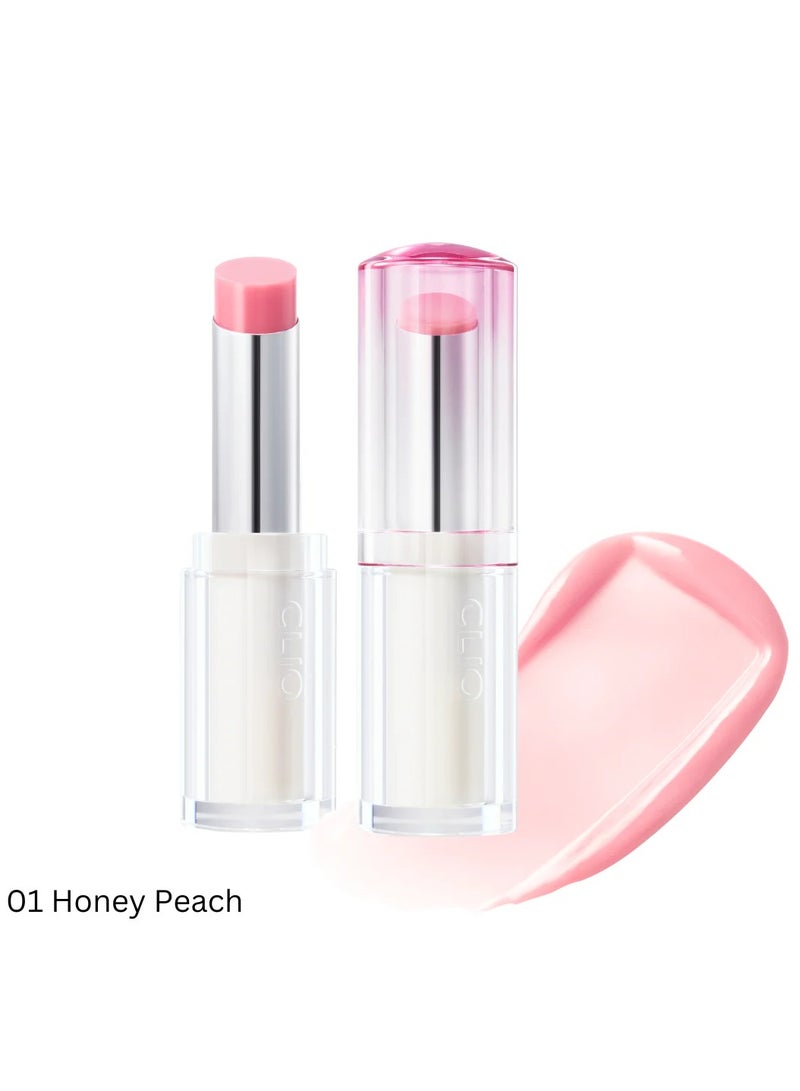 CLIO Crystal Glam Lip Balm-01 Honey Peach - Image 1